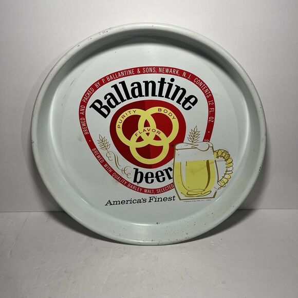 Ballantine Beer White and Red Serving Tray - Picture 1 of 4